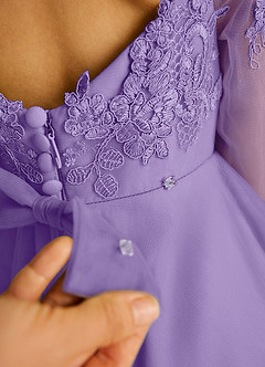 Azazie Precious Flower Girl Dresses Tahiti A-Line Lace Tulle Dress image6