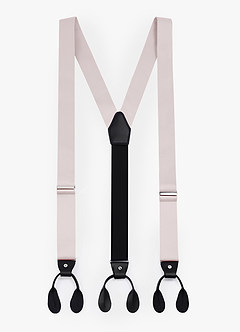 front Smoking-Hosenträger aus mattem Satin mit Knopfleiste