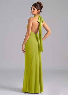 Azazie Velli Bridesmaid Dresses Lemongrass Mermaid High Neck Chiffon Dress image7