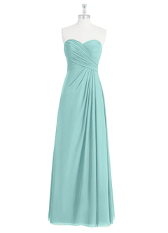 Azazie Arabella Allure Bridesmaid Dresses Aqua A-Line Sweetheart Neckline Chiffon Convertible Dress image11