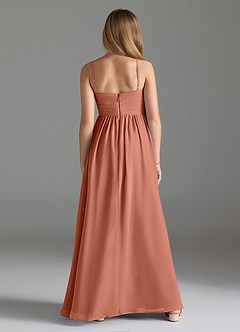 Azazie Alia Junior MAI TAI A-Line Pleated Chiffon Dress image2