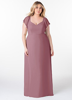 Azazie Syenna Bridesmaid Dresses Vintage Mauve A-Line Ruched Chiffon Dress image6