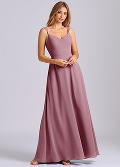 Azazie Beatrice Final Sale Vintage Mauve A-Line Sweetheart Neckline Chiffon Dress image4