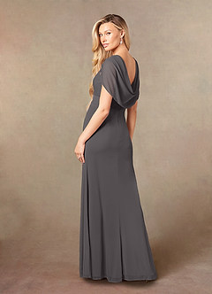 Azazie Luisa 신부의 어머니 드레스 인어 망사 바닥 길이 드레스 image6