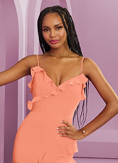Barbie ♥ Azazie Bridesmaid Dresses Sunset Sheath Chiffon Dress image7