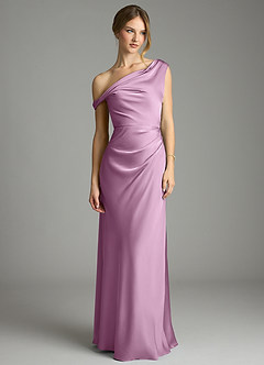 Azazie Emerson Bridesmaid Dresses Wisteria Mermaid Off the Shoulder Stretch Satin Dress image4