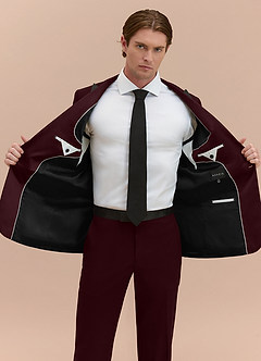 front Hudson Borgonha Jaqueta de smoking com lapela de pico