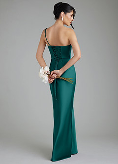 Azazie Sabrina Robes de demoiselle d'honneur Robe Sirène en Satin extensible Corset Paon image2