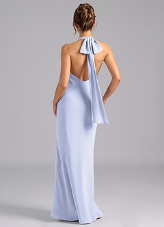 Azazie Velli Brautjungfernkleider Meerjungfrau-Linie Schleifen Chiffon Kleid Lavendel image2