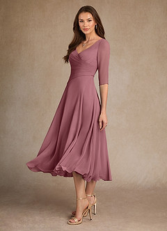 Azazie Durant Mother of the Bride Dresses Desert Rose A-Line Pleated Chiffon Dress image1