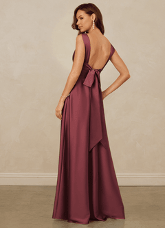 Christian Siriano Bridal for Azazie 1001 Robes de demoiselle d'honneur Robe Trapèze en Satin extensible Encolure en Forme de Cœur Merlot image2