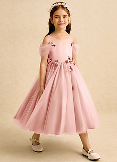 Azazie Juni Robe Demoiselle D'honneur Fillette Robe Princesse en Tulle Plissée Rosette image6