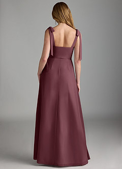 Azazie Lizet Brautjungfernkleider A-Linie Herzausschnitt Chiffon Kleid Sangria image2
