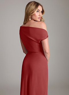 Azazie Emerson Brudtärnklänningar Klä av Tubklänning i Chiffong Av axeln Rost image3