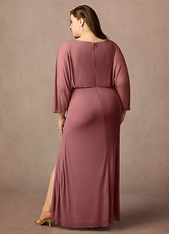 Azazie Ysabella Mother of the Bride Dresses Desert Rose Mermaid Pleated Mesh Dress image2