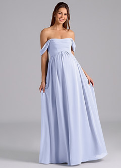 Azazie Saige Maternity Bridesmaid Dresses A-Line Pleated Chiffon Floor-Length Dress image4
