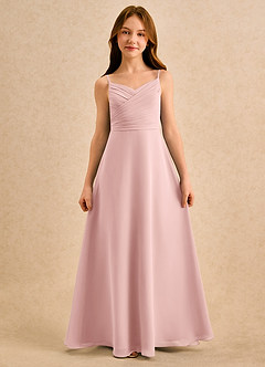 Azazie Hollie Girls Formal Final Sale Dusty Sage A-Line Sweetheart Neckline Chiffon Dress image4