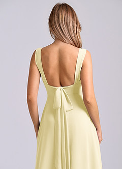 Azazie Beatrice Final Sale Lemon Sorbet A-Line Sweetheart Neckline Chiffon Dress image7