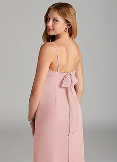 Azazie Mai Junior Etui Plissee Chiffon Kleid Puderrosa image6