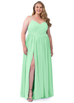 Azazie Cora Bridesmaid Dresses Mint Green A-Line Pleated Chiffon Dress image30