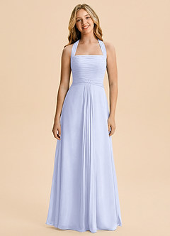Azazie Clarisa Junior Lavender A-Line Ruched Chiffon Dress image3