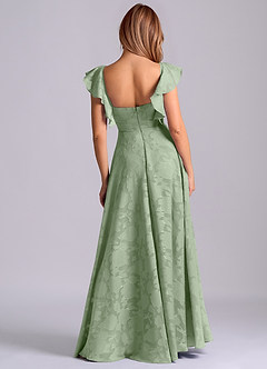 Azazie Leilani 신부 들러리 드레스 A라인 스윗하트 네크라인 플로럴 번아웃 바닥 길이 드레스 image2