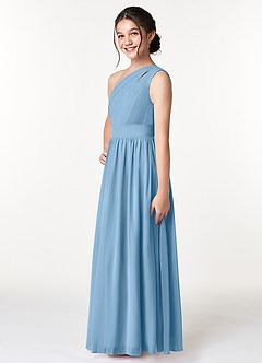 Azazie Molly Junior Amethyst A-Line Pleated Chiffon Dress image4