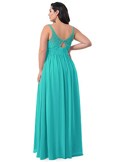 Azazie Amy Venta Final Vestido de Spa de Gasa de Corte En A con Encaje image23