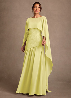 Azazie Flossie Mother of the Bride Dresses Lemon Sorbet A-Line Pleated Chiffon Dress image3
