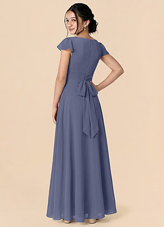 Azazie Payton Junior Stormy A-Line Bow Chiffon Dress image2