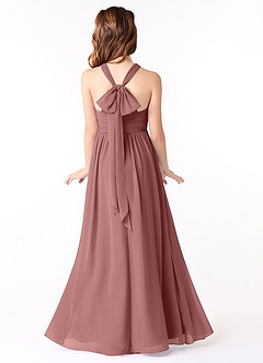 Azazie Jaylah Junior Desert Rose A-Line Ruched Chiffon Dress image1