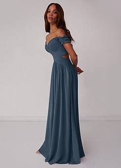 Barbie ♥ Azazie Bridesmaid Dresses Neptune A-Line Off the Shoulder Chiffon Convertible Dress image4