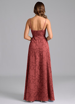 Azazie Wren Bridesmaid Dresses Terracotta A-Line Strapless Floral Burnout Dress image6
