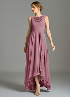Azazie Wonderland Bridesmaid Dresses Vintage Mauve A-Line Pleated Chiffon Dress image5