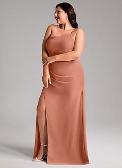 Azazie Eren Vestidos de madrinha de casamento Vestido VAMOS de Chiffon de Bainha com Um ombro image11
