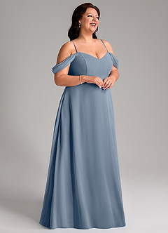 Azazie Marley Bridesmaid Dresses Twilight A-Line Off the Shoulder Chiffon Convertible Dress image15
