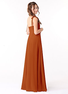 Azazie Rosey Junior A-Linie Herzausschnitt Chiffon Kleid Paprika image2