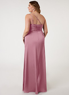 Azazie Eren Bridesmaid Dresses Vintage Mauve Mermaid One Shoulder Stretch Satin Dress image7