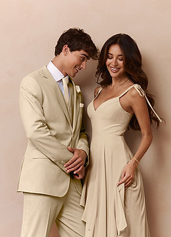 front James Champagne Structured Stretch Suit Jacket