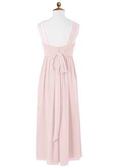 Azazie Kora Vestido de Rosa Rubor de Gasa/ Chiffon de Acampanado con Plisado image6