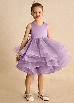 Azazie Tinie Blumenmädchenkleider Ballkleid Schleifen Tüll Kleid Blauregen image2