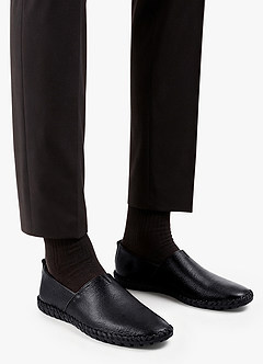 front Men's PU Easy Slip-On Dress Shoes