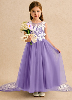 Azazie Mixie Flower Girl Dresses Tahiti Ball-Gown Lace Dress image6