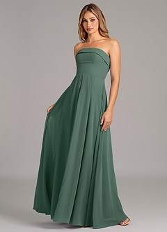 Azazie Lucienne Bridesmaid Dresses Sea Moss A-Line Strapless Chiffon Convertible Dress image1