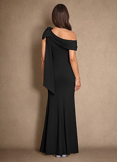 Azazie Myers Kleider für die Brautmutter Meerjungfrau-Linie Plissee Stretch-Krepp Kleid Schwarz image2