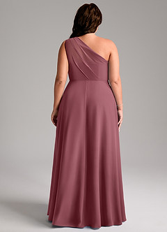 Azazie Phaedra Bridesmaid Dresses Desert Rose A-Line One Shoulder Chiffon Dress image6