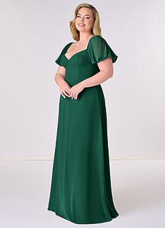 Barbie ♥ Azazie Bridesmaid Dresses Emerald A-Line Pleated Chiffon Dress image9