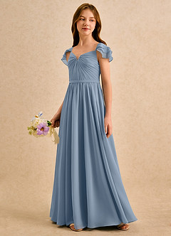 Azazie Meimei Girls Formal Flower Girl Klänningar Klä A-Line i Chiffong Plisserad image5