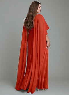 Azazie Stefania Bridesmaid Dresses Rust A-Line Stretch Satin Dress image8