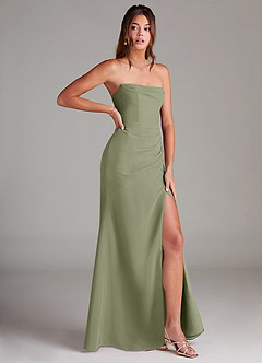 Azazie Leonis Bridesmaid Dresses Pistachio Sheath Strapless Chiffon Convertible Dress image8